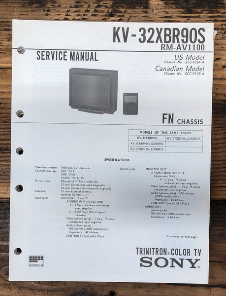 Sony KV-32XBR90S TV  Service Manual *Original* #1