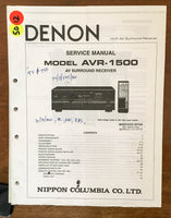 Denon AVR-1500 Receiver Service Manual Notice *Original*