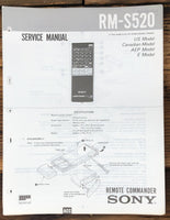 Sony RM-S520 Remote Control  Service Manual *Original*