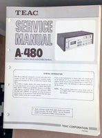 Teac A-480 Cassette Deck  Service Manual *Original*