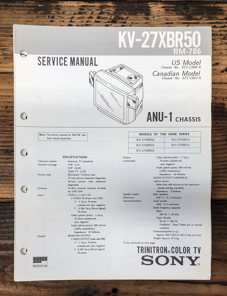 Sony KV-27XBR50 TV  Service Manual *Original*