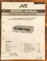 JVC KD-W110 Cassette Deck  Service Manual *Original* #2