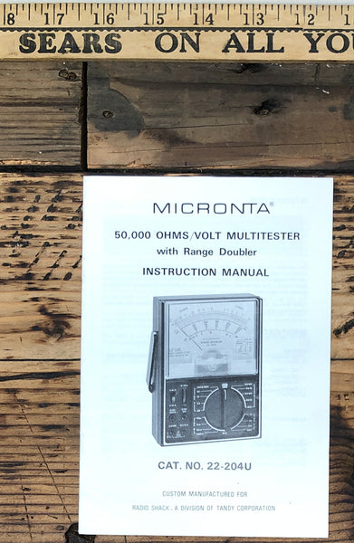 Micronta 22-204U Multimeter Owner / User Manual *Original*