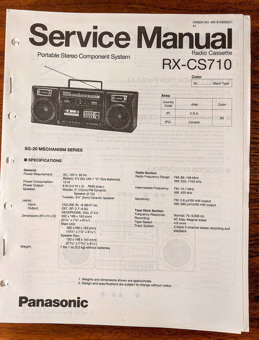 Panasonic RX-CS710 Radio Cassette Service Manual *Original*