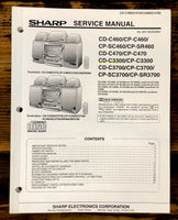 Sharp CD-C460 -C3300 -C3700 -C470 Stereo Service Manual *Original*