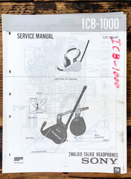 Sony ICB-1000 Walkie Talkie  Service Manual *Original*