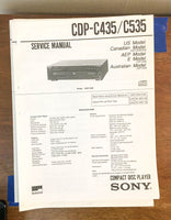 Sony CDP-C435 C535 CD Player Service Manual *Original*