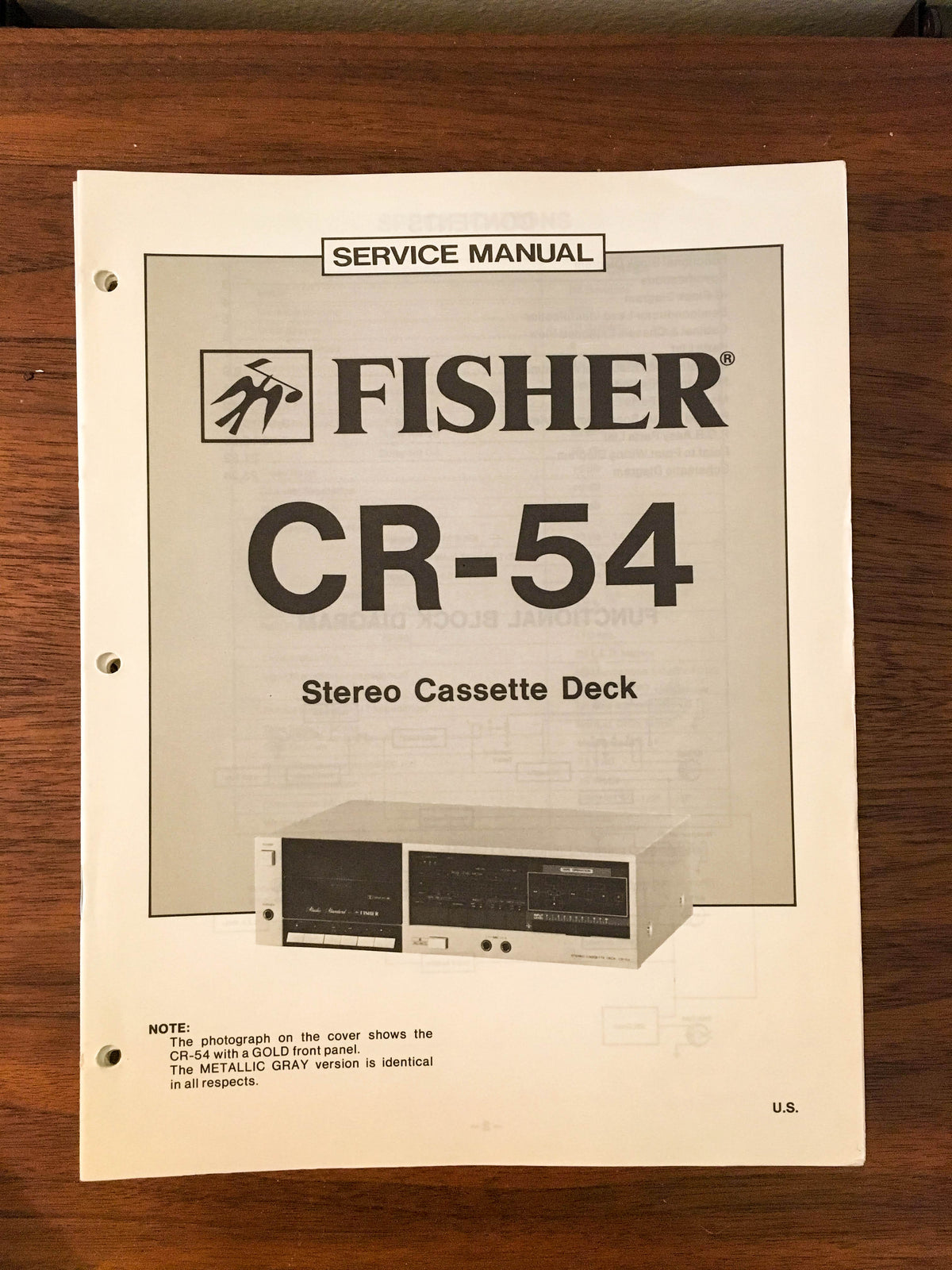 Fisher CR-54 Cassette Service Manual *Original*