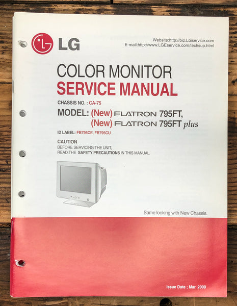LG Flatron 795FT PLUS FB795CE FB795CU Monitor  Service Manual *Original* #2