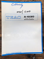 Teac A-1030 Reel to Reel  Service Manual *Original*