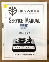 Kenwood KS-707 Stereo  Service Manual *Original*