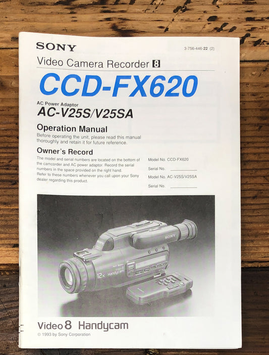 Sony CCD-FX620 Video Camera  Owners / User Manual *Original*