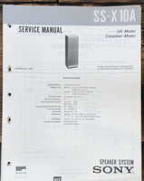 Sony SS-X10A Speaker  Service Manual *Original*