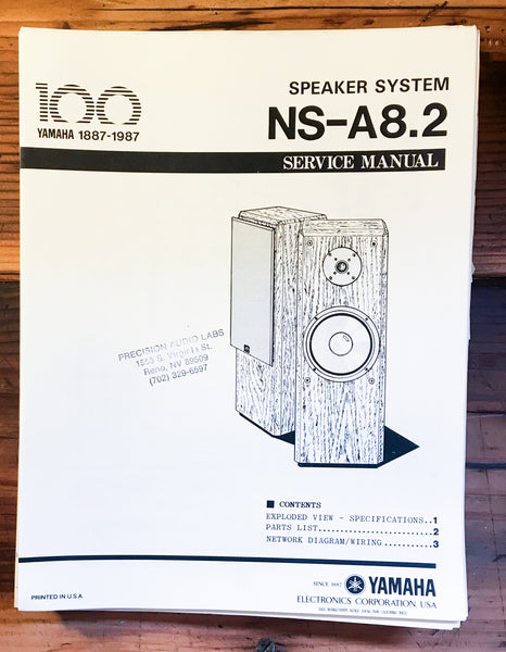 Yamaha NS-A8.2 Speaker Service Manual *Original*