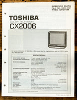 Toshiba CX2006 TV Television Service Manual *Original*