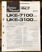 Pioneer UKE-3100 UKE-7100 Car Stereo  Service Manual *Original*