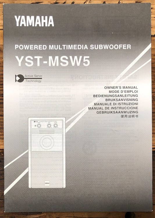 Yamaha YST-MSW5 Subwoofer  Owner / User Manual *Original*