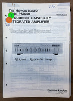 Harman Kardon PM 640 PM-640 Amplifier  Service Manual *Original*