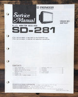 Pioneer SD-281 Display  Service Manual *Original*