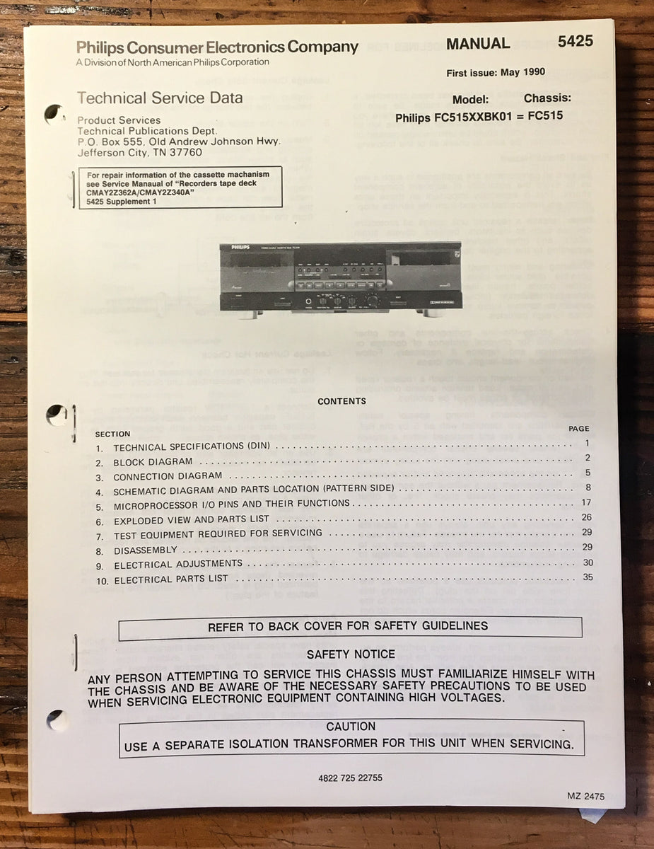 Cassette Service Manual *Original* – Vintage Audio Store - Vintage ...