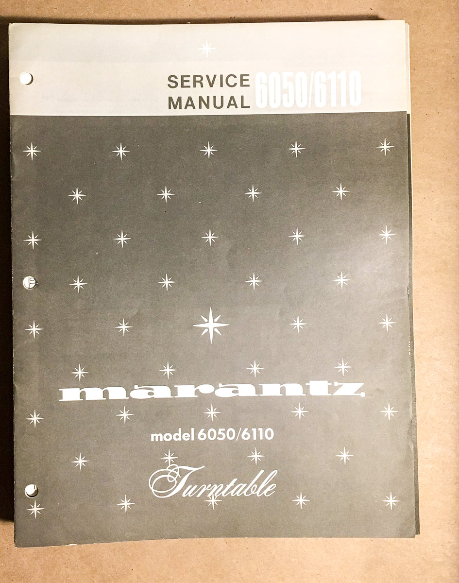 Marantz Model 6050 6110 Record Player / Turntable Service Manual *Original*