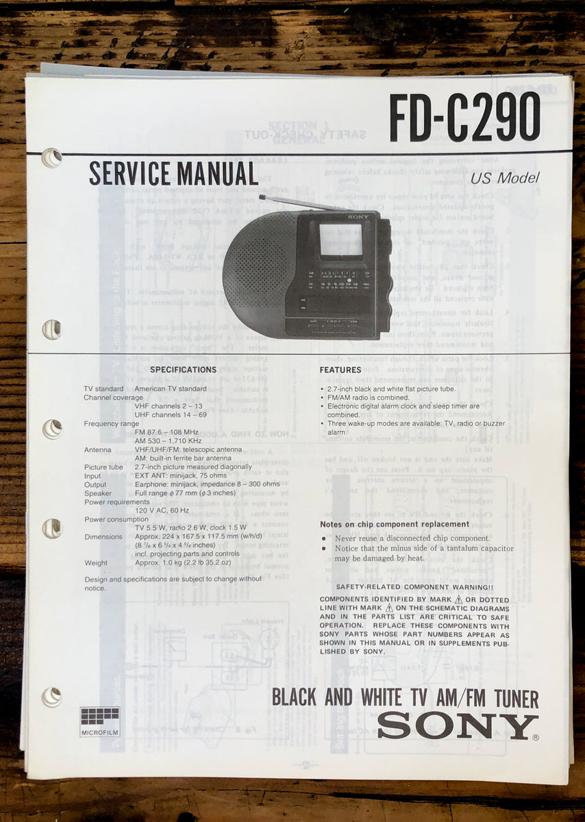 Watchman TV Service Manual *Original* Vintage Audio Store Vintage