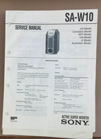 Sony  SA-W10 Super Woofer Service Manual *Original*