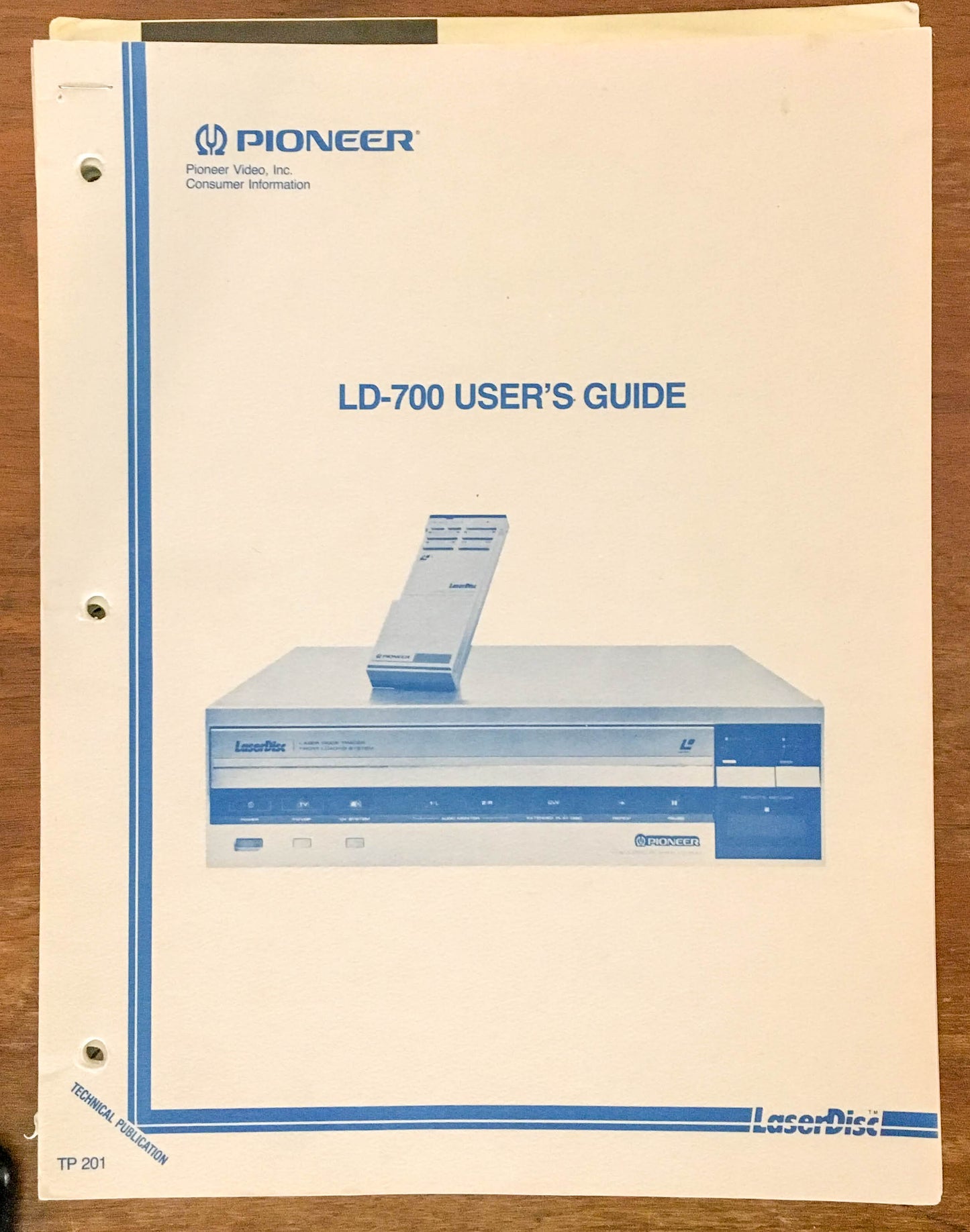 Pioneer LD-700 LD Laserdisc  User Guide Owners Manual *Original*