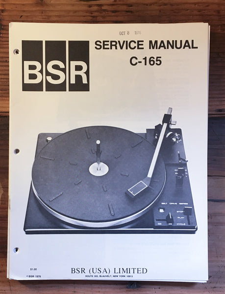 Kenwood C-165 C165 Record Player / Turntable Service Manual *Original*