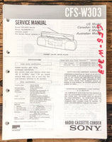 Sony CFS-W303 Radio / Boombox  Service Manual *Original* #1