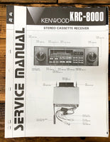 Kenwood KRC-8000 Car Radio  Service Manual *Original*