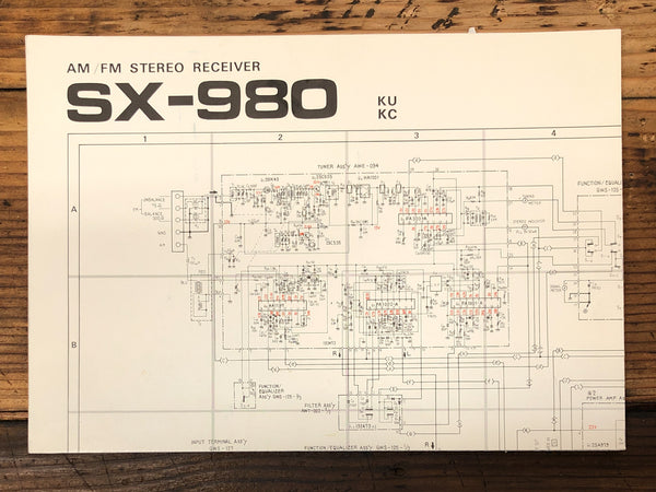 Pioneer SX-980 KC KU Receiver Foldout Service Manual *Original* #1