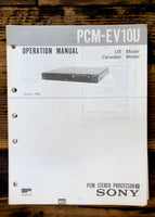 Sony PCM-EV10U Processor  Operation / User Manual *Original*