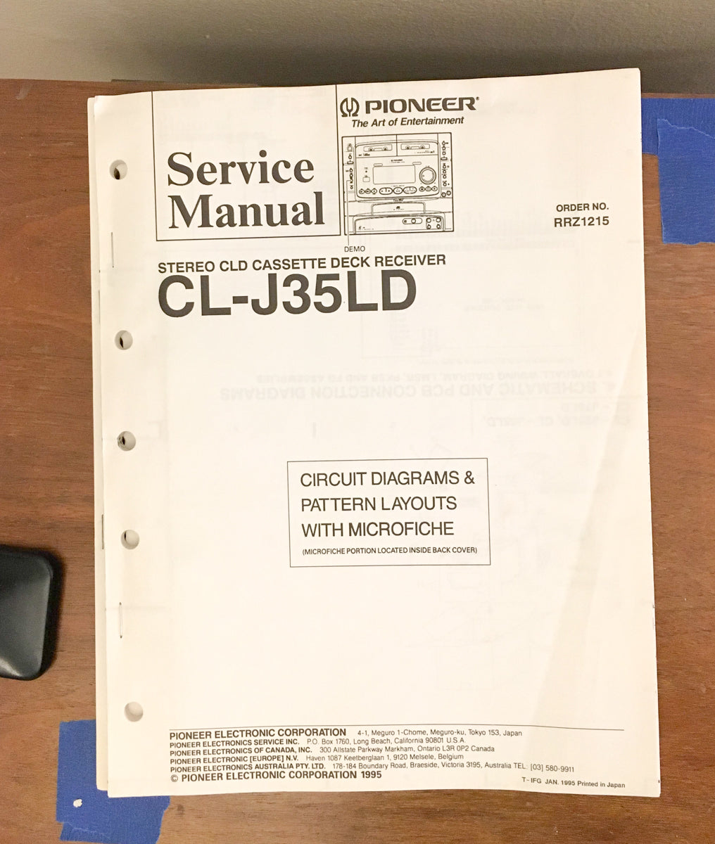 Pioneer CL-J35LD Receiver Service Manual *Original*