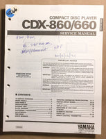 Yamaha CDX-860 CDX-660 CD Player  Service Manual *Original*