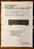 HK Harman Kardon TD-4200 TD-4200 Cassette Service Manual *Original*