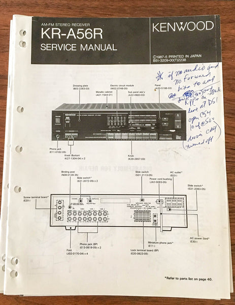 Kenwood KR-A56R Receiver Service Manual *Original*