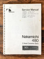 Nakamichi Model 480 Cassette Service Manual *Original*