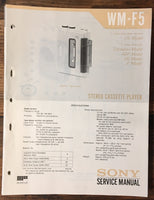 Sony WM-F5 Cassette Service Manual *Original*