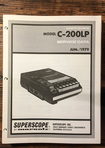 Marantz / Superscope C-200LP C-200 LP Cassette  Service Manual *Original*