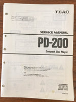 Teac PD-200 CD PLAYER Service Manual *Original*