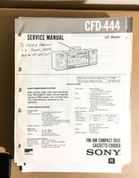 Sony CFD-444 CD Radio Boombox  Service Manual *Original*