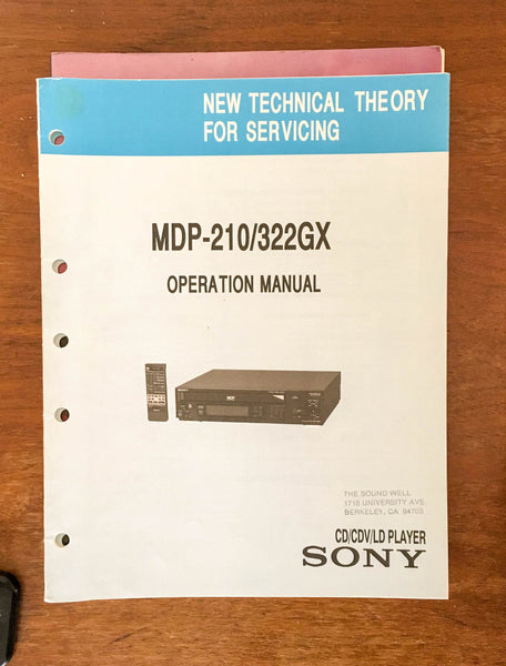 Sony MDP- 210 MDP-322GX Operation Manual Service Manual *Original*