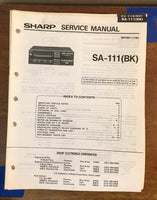 Sharp SA-111 Stereo System Service Manual *Original*