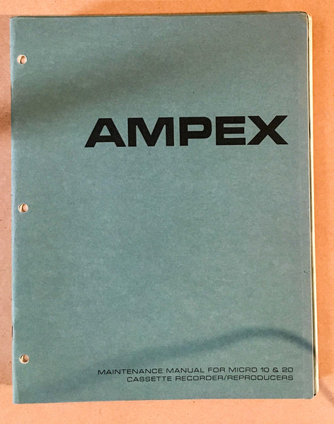 Ampex Micro 10 Micro 20 Cassette Player Service Manual *Original* #2