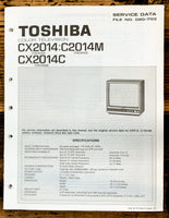 Toshiba CX2014 C2014M CX2014C TV Television Service Manual *Original*