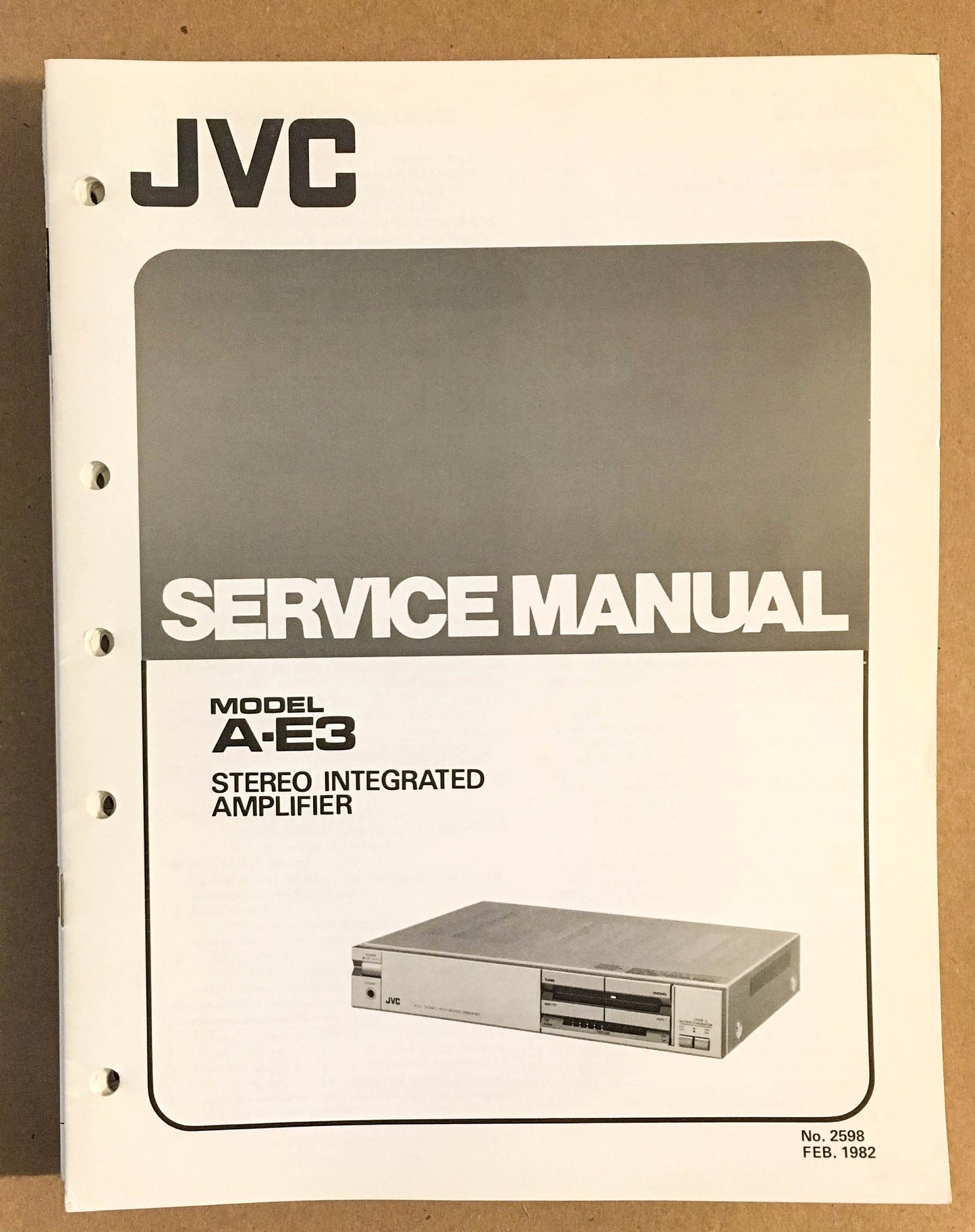 JVC A-E3 Amplifier  Service Manual *Original*
