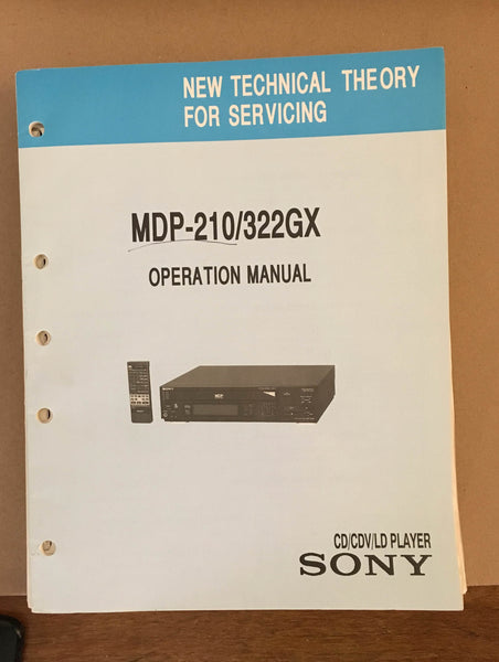 Sony MDP-210 MDP-322GX CD CDV LD Player  Service THEORY Manual *Original*