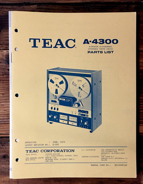 Teac A 4300 SX Owners Manual PDF, 43% OFF