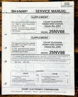 Sharp 25NV88 25NV68 TV / Television Service Manual Supp. *Original*